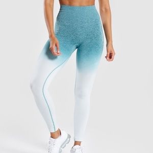 Gym Shark High Rise Green Ombré Leggings